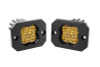 Diode Dynamics Stage Series C1 LED Pod Sport - Yellow Flood Flush ABL (Pair)