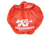K&N Precharger Wrap Red Honda 4.5in top ID 5.125in Base ID