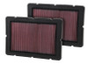 K&N Replacement Air Filter 05-09 Ferrari F360 11.125in O/S Length x 7.625 O/S Width x 1.313in H