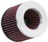 K&N Universal Filter 3 inch Flange 6 inch Base 5 1/4 inch Top 5 inch Height w/ Polished Top