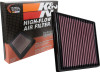 K&N 2015 Jaguar F-Pace V6-3.0L F/I Right Side Replacement Drop In Air Filter