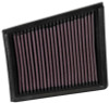 K&N 2016 Renault Megane IV L4-1.5L DSL Replacement Drop In Air Filter