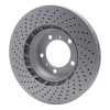 R1 99-23 Porsche 718 Cayman Right Front Drilled GeoSPEC Coated Rotor