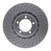 R1 99-23 Porsche 718 Cayman Right Front Drilled GeoSPEC Coated Rotor