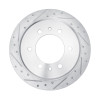 R1 06-10 Hummer H3T Rear Left Drilled & Slotted Silver Brake Rotor