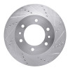 R1 06-10 Hummer H3T Front Right Drilled & Slotted Silver Brake Rotor