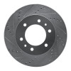 R1 06-10 Hummer H3 Front Left Drilled & Slotted Silver Brake Rotor