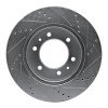 R1 06-10 Hummer H3 Front Left Drilled & Slotted Silver Brake Rotor