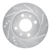 R1 98-12 Dodge ATOS (Mexico) Front Right Drilled & Slotted Silver Brake Rotor