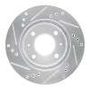 R1 98-12 Dodge ATOS (Mexico) Front Right Drilled & Slotted Silver Brake Rotor