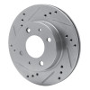 R1 98-12 Dodge ATOS (Mexico) Front Left Drilled & Slotted Silver Brake Rotor