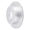 R1 08-14 Mitsubishi Montero Limited (Mexico) Rear Right Drilled & Slotted Silver Brake Rotor