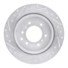 R1 08-14 Mitsubishi Montero Limited (Mexico) Rear Right Drilled & Slotted Silver Brake Rotor