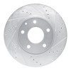 R1 19-25 Mazda 3 Front Right Drilled & Slotted Silver Brake Rotor