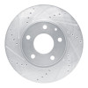 R1 19-25 Mazda 3 Front Left Drilled & Slotted Silver Brake Rotor