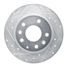 R1 14-25 Mazda 3 Rear Left Drilled & Slotted Silver Brake Rotor