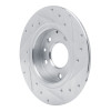R1 14-25 Mazda 3 Rear Left Drilled & Slotted Silver Brake Rotor