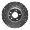 R1 16-23 Mazda CX-9 Rear Left Drilled & Slotted Silver Brake Rotor