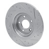 R1 16-23 Mazda CX-9 Rear Left Drilled & Slotted Silver Brake Rotor