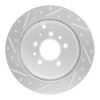 R1 07-12 Ford Edge Rear Right Drilled & Slotted Silver Brake Rotor