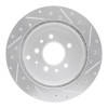 R1 07-12 Ford Edge Rear Left Drilled & Slotted Silver Brake Rotor