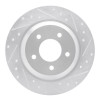 R1 06-15 Mazda 5 Rear Right Drilled & Slotted Silver Brake Rotor