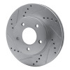 R1 96-98 Mazda MPV Front Left Drilled & Slotted Silver Brake Rotor