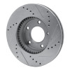 R1 96-98 Mazda MPV Front Left Drilled & Slotted Silver Brake Rotor