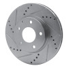 R1 14-24 Mazda CX-3 Front Left Drilled & Slotted Silver Brake Rotor