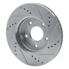 R1 14-24 Mazda CX-3 Front Left Drilled & Slotted Silver Brake Rotor