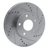 R1 14-24 Mazda 3 Front Right Drilled & Slotted Silver Brake Rotor