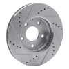 R1 14-24 Mazda 3 Front Right Drilled & Slotted Silver Brake Rotor