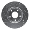 R1 14-24 Mazda 3 Front Right Drilled & Slotted Silver Brake Rotor