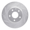 R1 14-24 Mazda 3 Front Left Drilled & Slotted Silver Brake Rotor