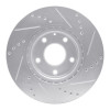 R1 14-24 Mazda 3 Front Left Drilled & Slotted Silver Brake Rotor