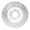 R1 01-05 Mazda Miata Rear Right Drilled & Slotted Silver Brake Rotor