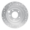 R1 95-02 Mazda Millenia Rear Right Drilled & Slotted Silver Brake Rotor
