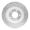 R1 93-95 Mazda RX-7 Rear Left Drilled & Slotted Silver Brake Rotor