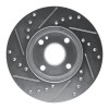 R1 94-02 Mazda Miata Front Right Drilled & Slotted Silver Brake Rotor