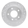R1 93-03 Ford Probe Rear Right Drilled & Slotted Silver Brake Rotor