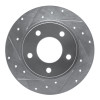 R1 93-03 Ford Probe Rear Left Drilled & Slotted Silver Brake Rotor
