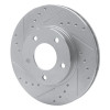 R1 92-03 Mazda Protege Front Left Drilled & Slotted Silver Brake Rotor