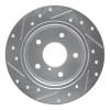 R1 89-91 Mazda RX-7 Rear Right Drilled & Slotted Silver Brake Rotor