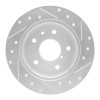 R1 89-91 Mazda RX-7 Rear Left Drilled & Slotted Silver Brake Rotor