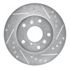 R1 88-92 Ford Probe Front Right Drilled & Slotted Silver Brake Rotor