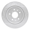 R1 86-91 Mazda RX-7 Rear Right Drilled & Slotted Silver Brake Rotor