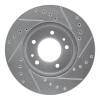 R1 86-91 Mazda RX-7 Front Left Drilled & Slotted Silver Brake Rotor