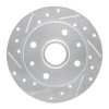 R1 81-85 Mazda RX-7 Rear Left Drilled & Slotted Silver Brake Rotor