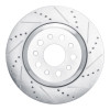 R1 14-16 Maserati Ghibli Rear Right Drilled & Slotted Silver Brake Rotor