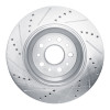 R1 14-16 Maserati Ghibli Rear Right Drilled & Slotted Silver Brake Rotor